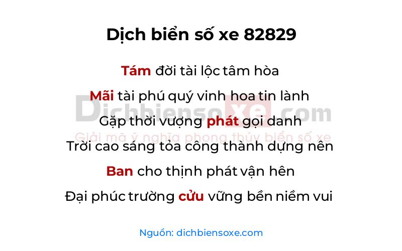 Dịch thơ biển số 82829
