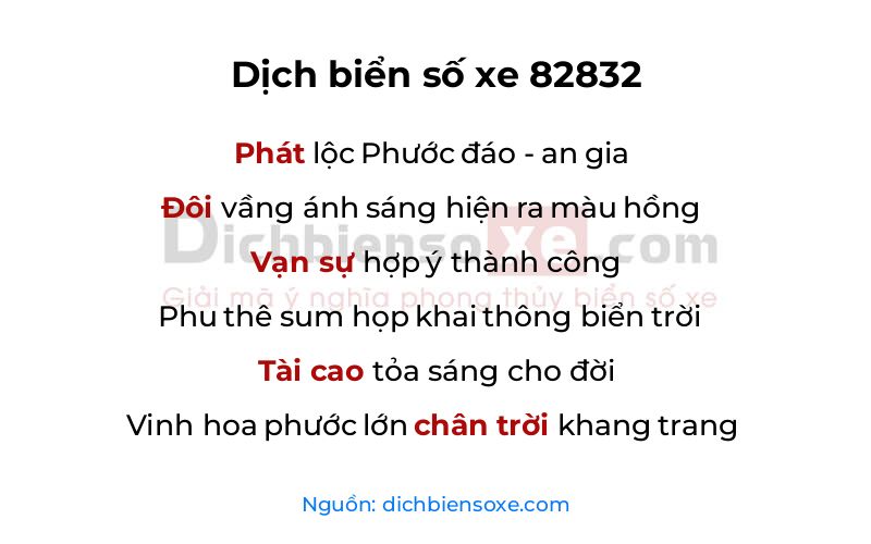 Dịch thơ biển số 82832