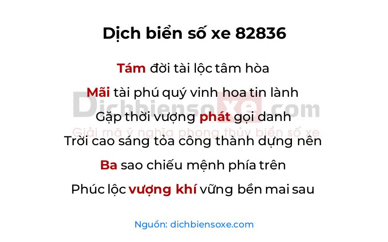 Dịch thơ biển số 82836
