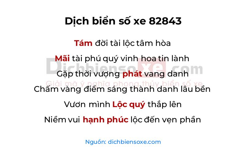 Dịch thơ biển số 82843