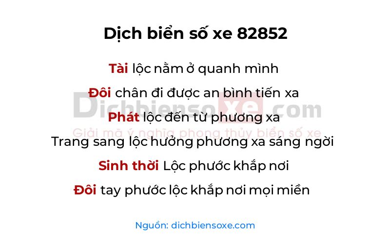Dịch thơ biển số 82852