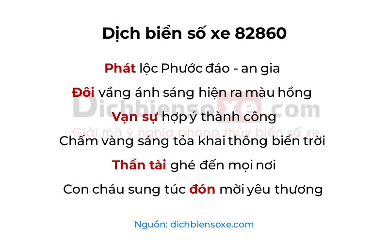 Dịch thơ biển số 82860