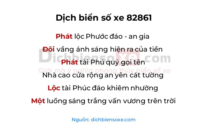 Dịch thơ biển số 82861