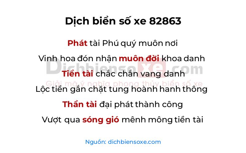 Dịch thơ biển số 82863