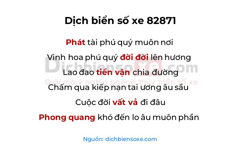 Dịch thơ biển số 82871
