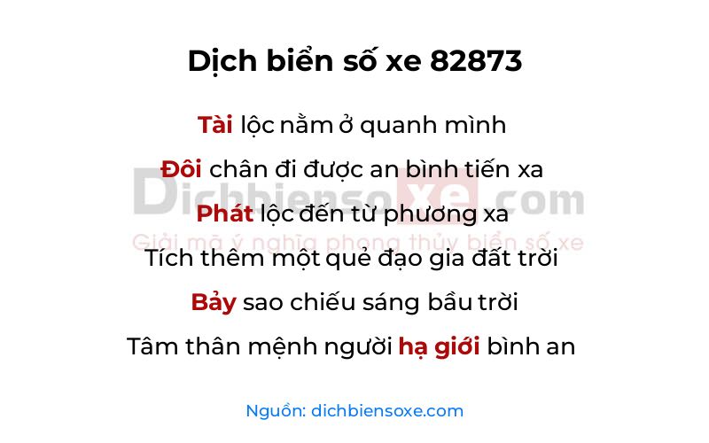 Dịch thơ biển số 82873
