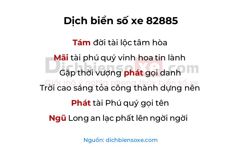 Dịch thơ biển số 82885