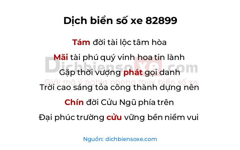 Dịch thơ biển số 82899
