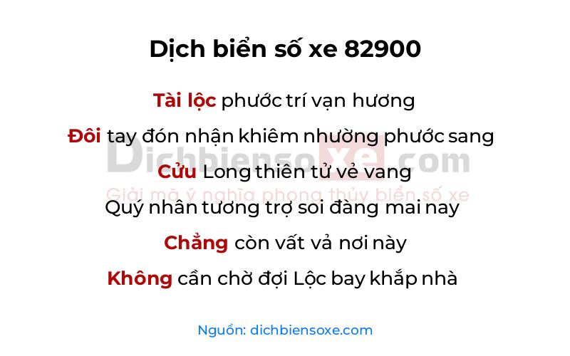 Dịch thơ biển số 82900