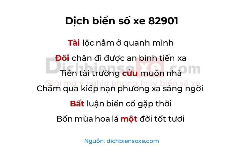 Dịch thơ biển số 82901