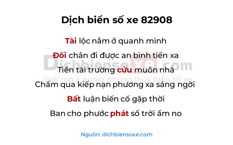 Dịch thơ biển số 82908