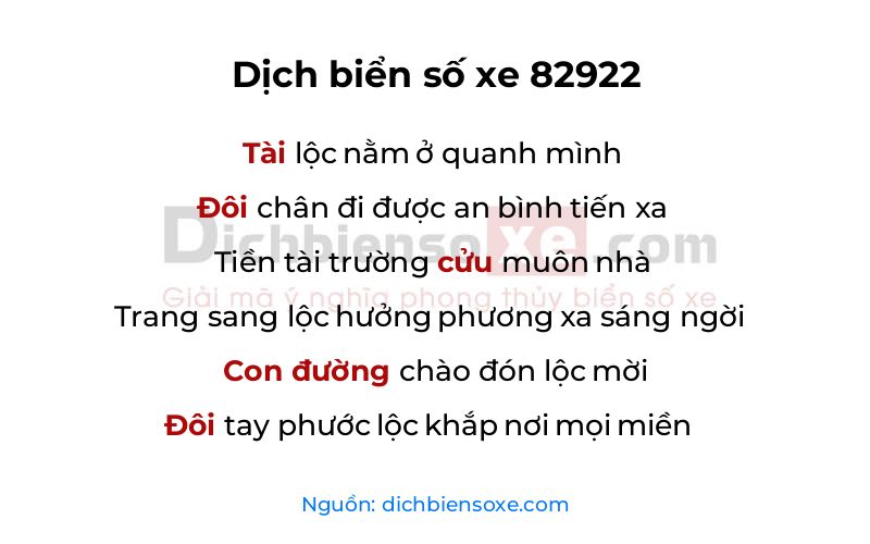 Dịch thơ biển số 82922