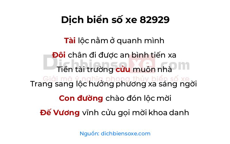 Dịch thơ biển số 82929