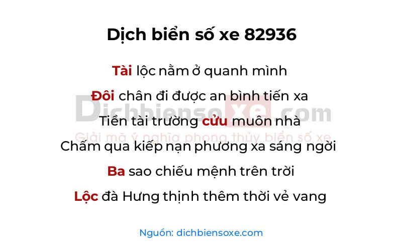 Dịch thơ biển số 82936