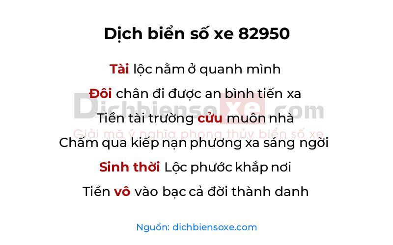 Dịch thơ biển số 82950