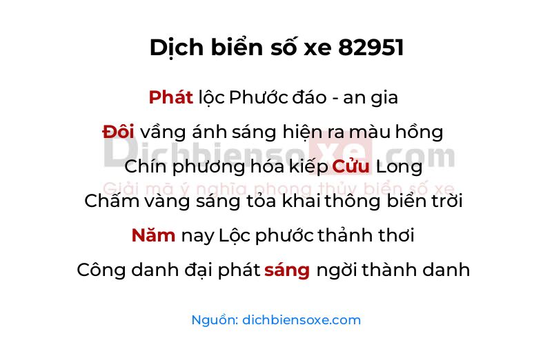 Dịch thơ biển số 82951