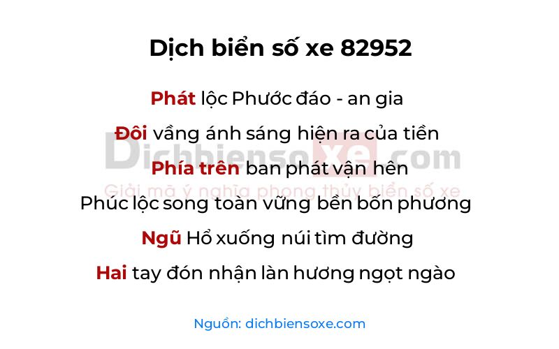Dịch thơ biển số 82952