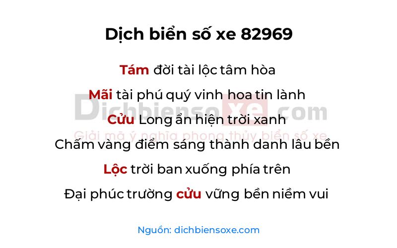 Dịch thơ biển số 82969