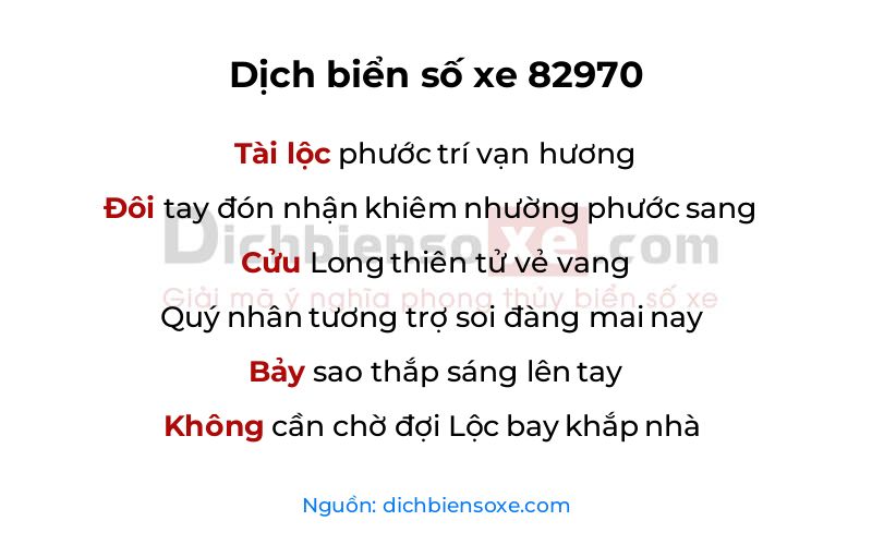 Dịch thơ biển số 82970