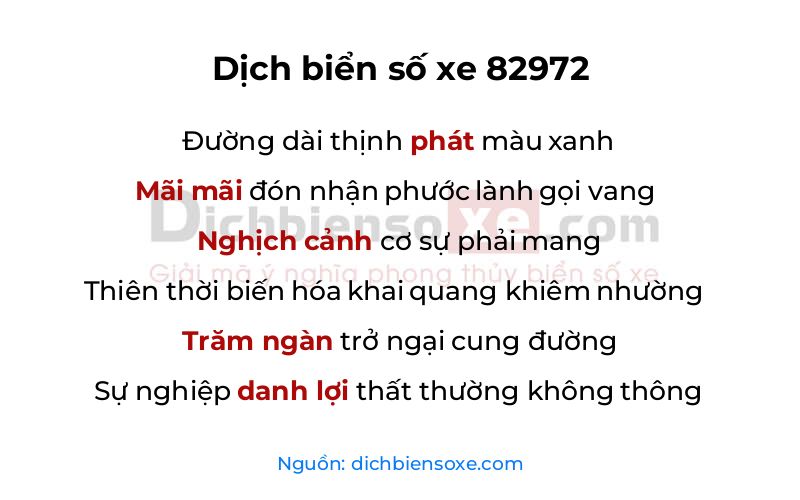 Dịch thơ biển số 82972