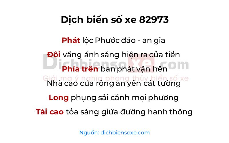 Dịch thơ biển số 82973