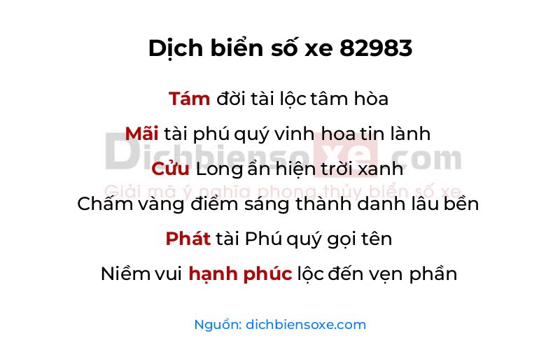 Dịch thơ biển số 82983