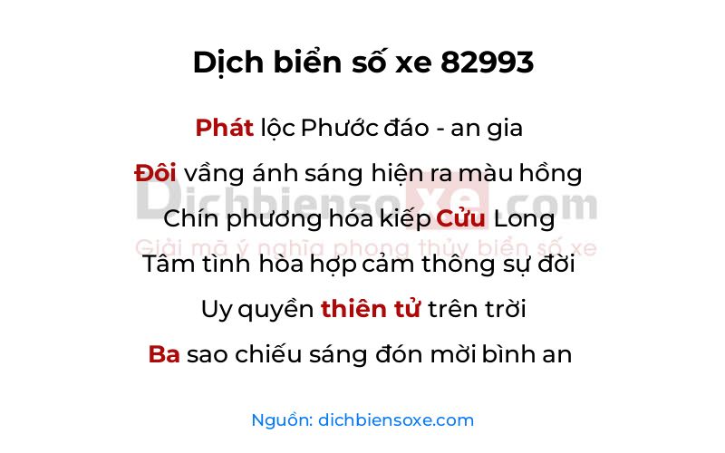Dịch thơ biển số 82993