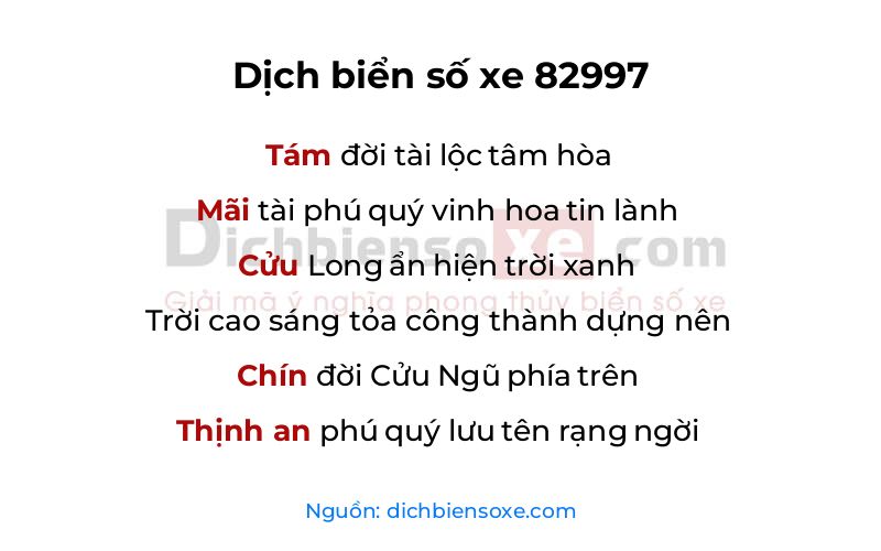Dịch thơ biển số 82997