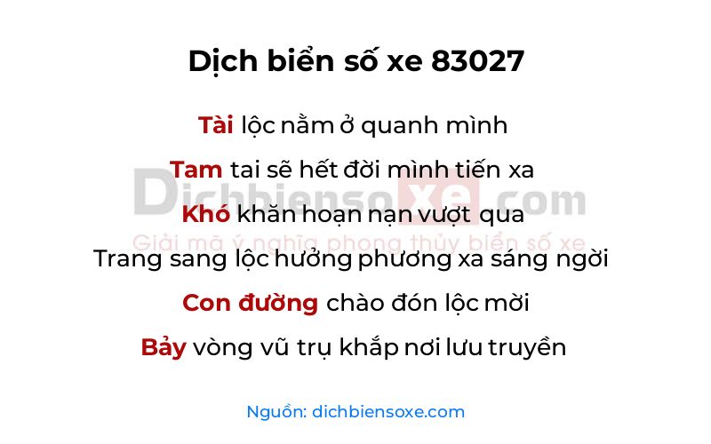 Dịch thơ biển số 83027