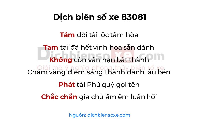 Dịch thơ biển số 83081