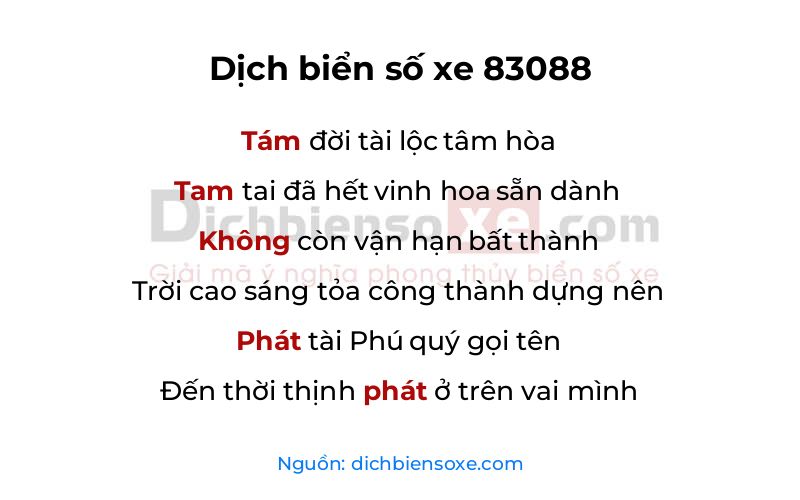 Dịch thơ biển số 83088