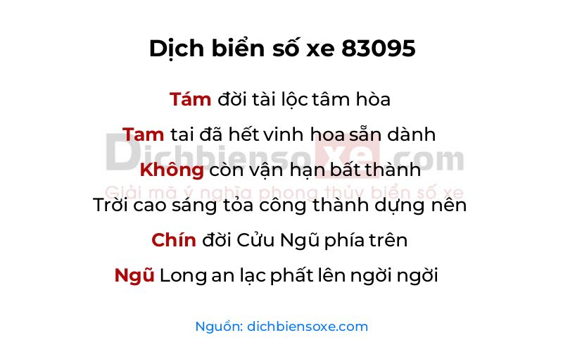 Dịch thơ biển số 83095