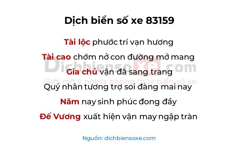 Dịch thơ biển số 83159