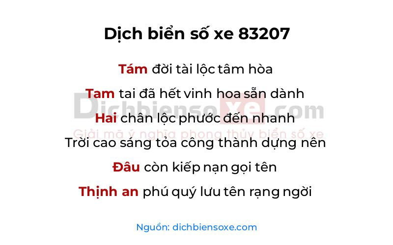 Dịch thơ biển số 83207