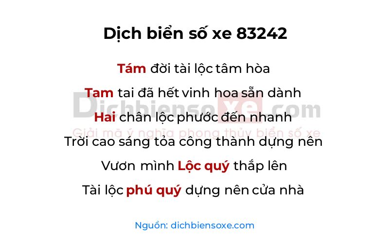 Dịch thơ biển số 83242