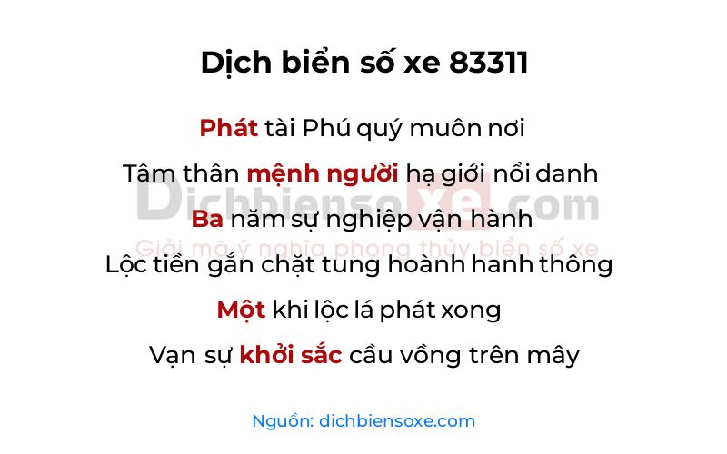 Dịch thơ biển số 83311