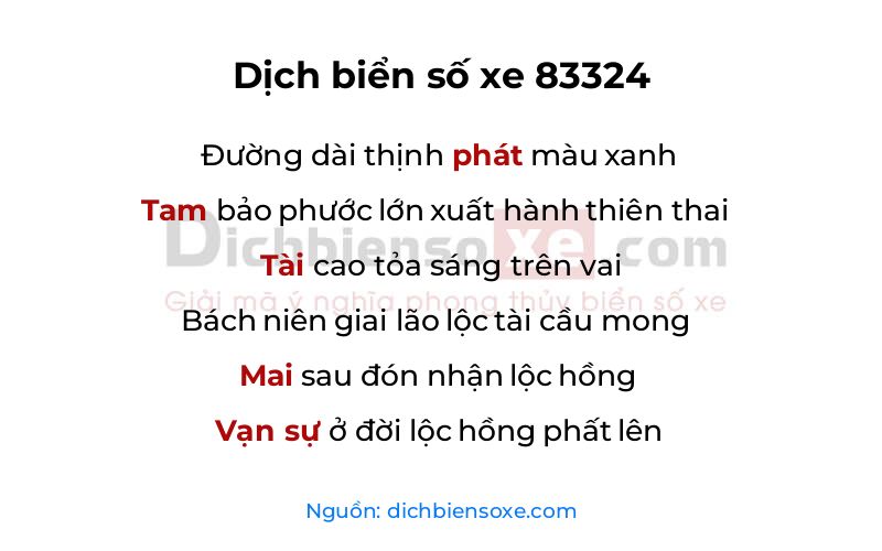 Dịch thơ biển số 83324