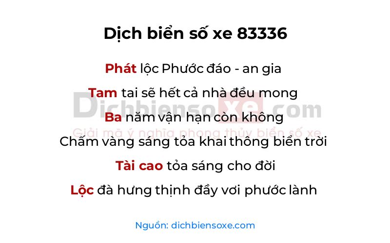 Dịch thơ biển số 83336