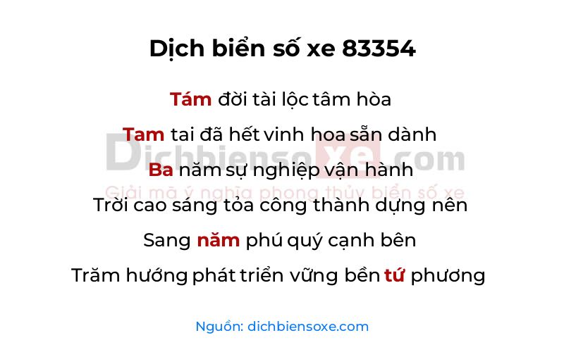 Dịch thơ biển số 83354