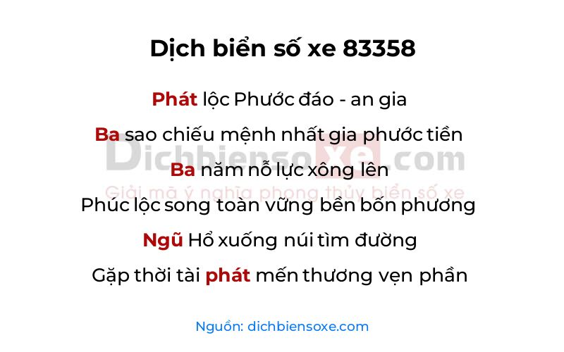 Dịch thơ biển số 83358