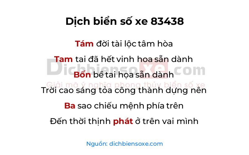 Dịch thơ biển số 83438