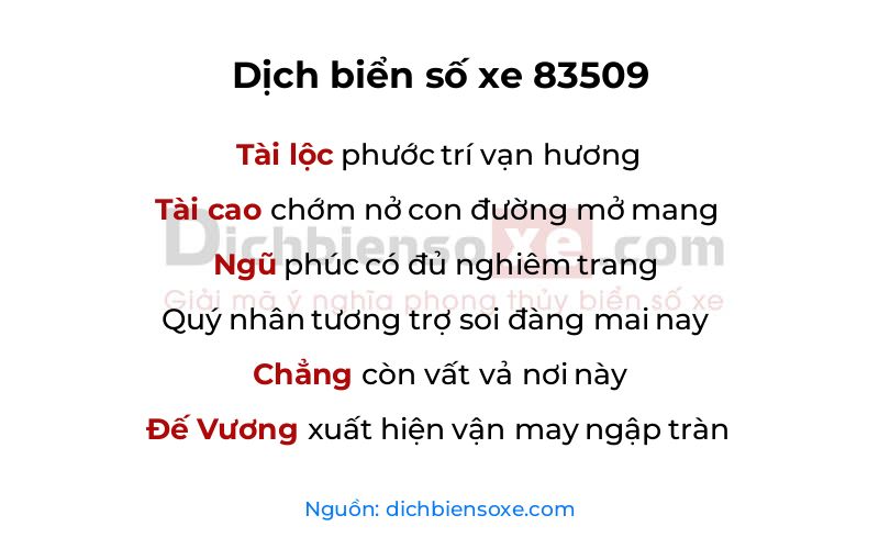 Dịch thơ biển số 83509