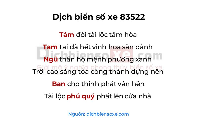 Dịch thơ biển số 83522