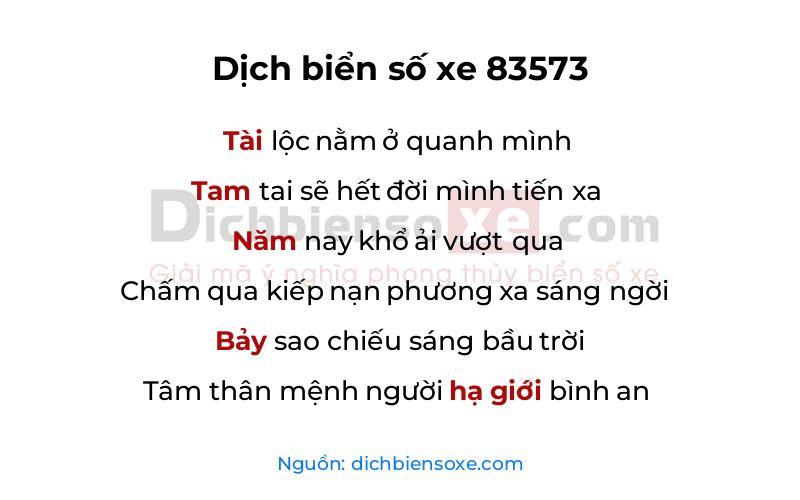 Dịch thơ biển số 83573