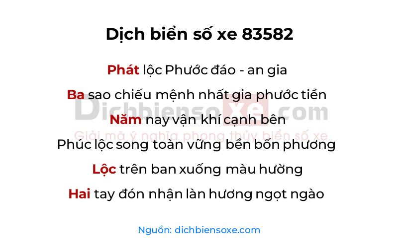 Dịch thơ biển số 83582