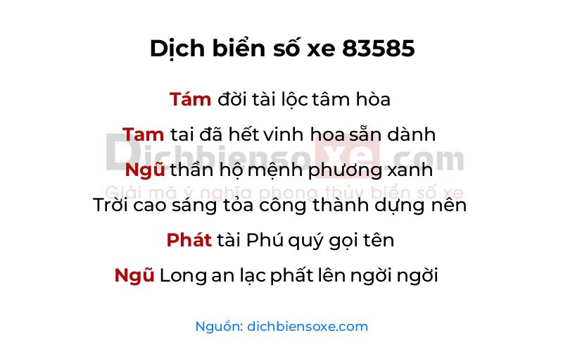 Dịch thơ biển số 83585