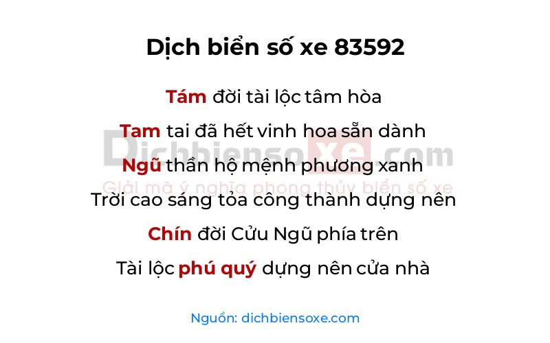 Dịch thơ biển số 83592