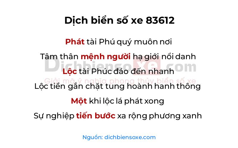 Dịch thơ biển số 83612