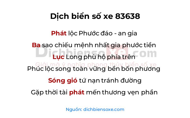 Dịch thơ biển số 83638