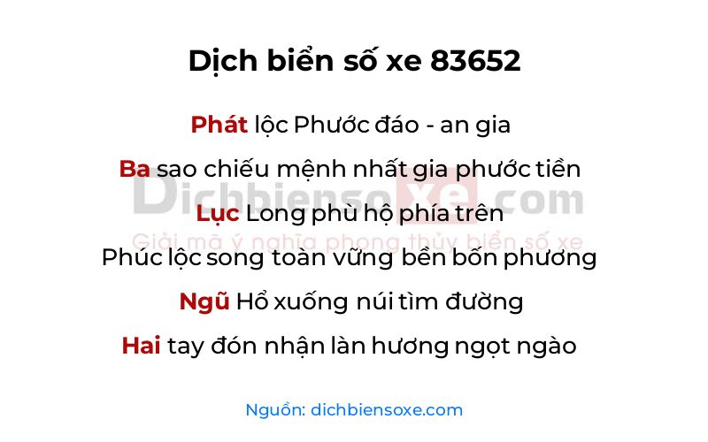 Dịch thơ biển số 83652